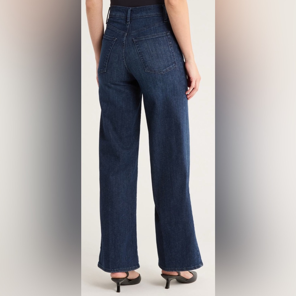 Frame Le Slim Palazzo denim. EUC. Dark wash. Plus size Stretchy! - Picture 2 of 8